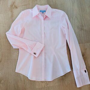 Women's Cotton Stretch French Cuff Button Down Shirt - Blush